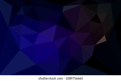 Dark Blue, Red vector polygonal pattern with a heart in a centre. Illustration in halftone style with triangles. Textured pattern for your backgrounds.