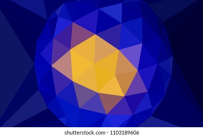 Dark Blue, Red vector polygonal background with a diamond. Polygonal abstract illustration with gradient. New template for your brand book.
