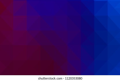 Dark Blue, Red vector polygonal template. Modern abstract illustration with triangles. Triangular pattern for your business design.