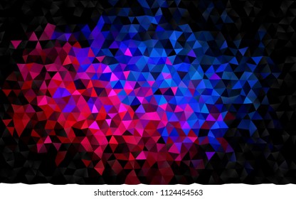 Dark Blue, Red vector polygonal template. Triangular geometric sample with gradient.  The completely new template can be used for your brand book.