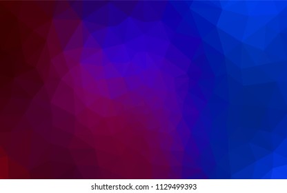 Dark Blue, Red vector polygonal pattern. Modern abstract illustration with triangles. Template for cell phone's backgrounds.