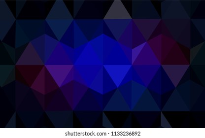 Dark Blue, Red vector polygonal pattern. Creative illustration in halftone style with triangles. A new texture for your web site.