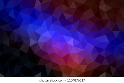 Dark Blue, Red vector polygonal pattern. A sample with polygonal shapes. New template for your brand book.