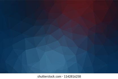 Dark Blue, Red vector polygonal pattern. Shining illustration, which consist of triangles. Triangular pattern for your business design.