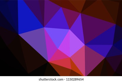 Dark Blue, Red vector polygonal background. Creative illustration in halftone style with triangles. A new texture for your web site.