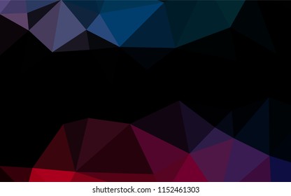 Dark Blue, Red vector polygonal template. Colorful abstract illustration with gradient. The textured pattern can be used for background.