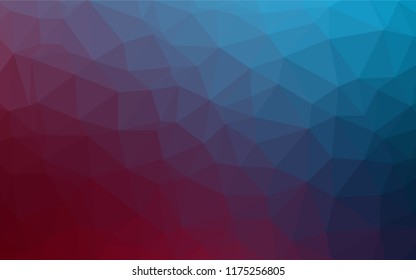 Dark Blue, Red vector polygonal template. Triangular geometric sample with gradient.  The polygonal design can be used for your web site.