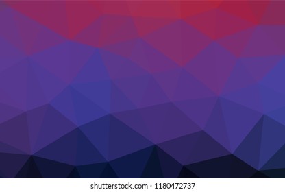 Dark Blue, Red vector polygonal pattern. Geometric illustration in Origami style with gradient.  A new texture for your design.