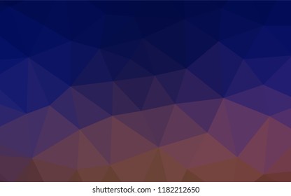 Dark Blue, Red vector polygonal pattern. Glitter abstract illustration with an elegant design. The polygonal design can be used for your web site.