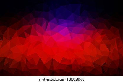 Dark Blue, Red vector polygonal background. Modern abstract illustration with triangles. Template for cell phone's backgrounds.
