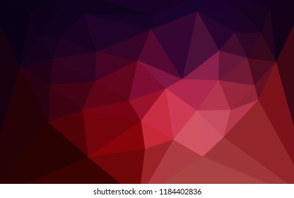 Dark Blue, Red vector polygonal template with a heart in a centre. Illustration in Origami style with gradient. A new texture for your web site.