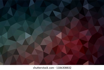 Dark Blue, Red vector polygonal pattern. Shining polygonal illustration, which consist of triangles. Polygonal design for your web site.