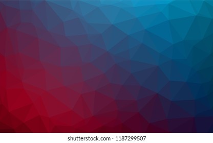 Dark Blue, Red vector polygonal background. A vague abstract illustration with gradient. A new texture for your design.