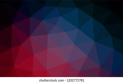Dark Blue, Red vector polygonal pattern. Shining illustration, which consist of triangles. A completely new design for your business.