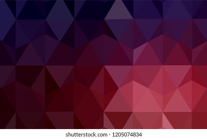 Dark Blue, Red vector polygonal template. A sample with polygonal shapes. Triangular pattern for your design.