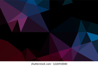 Dark Blue, Red vector polygonal background. Colorful abstract illustration with gradient. Triangular pattern for your business design.
