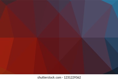 Dark Blue, Red vector polygonal background. Brand new colored illustration in blurry style with gradient. A completely new template for your business design.