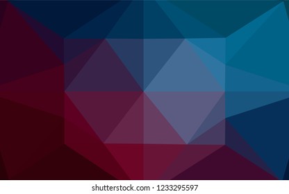 Dark Blue, Red vector polygonal pattern. Shining illustration, which consist of triangles. The polygonal design can be used for your web site.