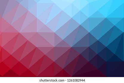 Dark Blue, Red vector polygonal pattern. Modern geometrical abstract illustration with gradient. Textured pattern for background.