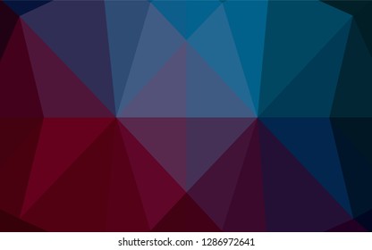 Dark Blue, Red vector polygonal template. Brand new colored illustration in blurry style with gradient. Brand new style for your business design.