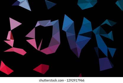 Dark Blue, Red vector polygonal pattern. Triangular geometric sample with gradient.  The best triangular design for your business.