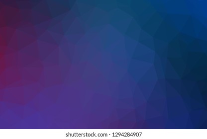 Dark Blue, Red vector polygonal template. Colorful illustration in Origami style with gradient.  Brand new style for your business design.