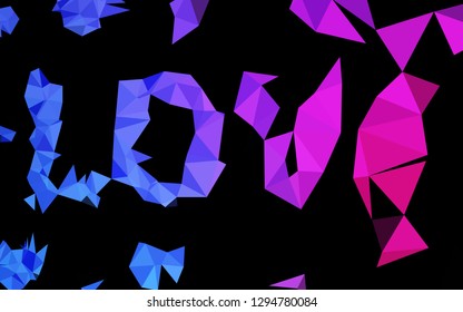 Dark Blue, Red vector polygonal pattern. Triangular geometric sample with gradient.  Completely new design for your business.