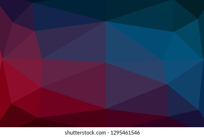 Dark Blue, Red vector polygonal template. Triangular geometric sample with gradient.  Template for your brand book.