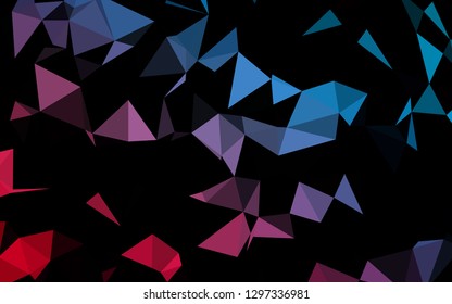 Dark Blue, Red vector polygonal background. Brand new colorful illustration in with gradient. Triangular pattern for your business design.
