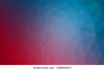 Dark Blue, Red vector polygonal background. Colorful abstract illustration with gradient. Brand new design for your business.