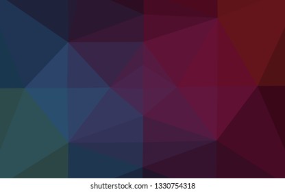 Dark Blue, Red vector polygonal background. Triangular geometric sample with gradient.  The best triangular design for your business.