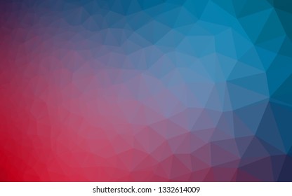 Dark Blue, Red vector polygonal background. Shining illustration, which consist of triangles. Completely new template for your business design.