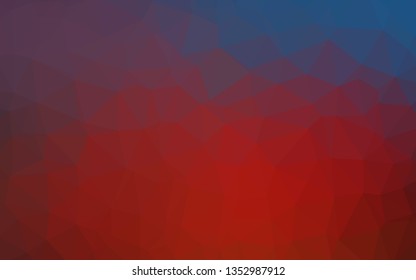 Dark Blue, Red vector polygonal background. Modern geometrical abstract illustration with gradient. Template for your brand book.