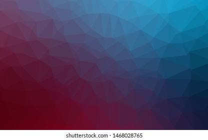 Dark Blue, Red vector polygonal pattern. Geometric illustration in Origami style with gradient. Textured pattern for background.
