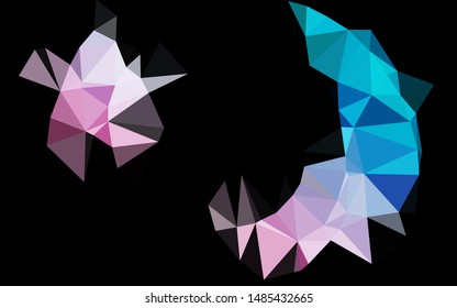 Dark Blue, Red vector polygonal background. Colorful abstract illustration with gradient. Brand new style for your business design.