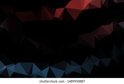 Dark Blue, Red vector polygonal template. Modern geometrical abstract illustration with gradient. Completely new design for your business.