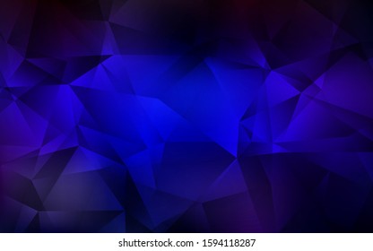 Dark Blue, Red vector polygonal background. Glitter abstract illustration with an elegant triangles. A completely new design for your leaflet.