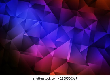 Dunkelblau, roter Vektorpolygonalmuster. Elegante, helle polygonale Illustration mit Farbverlauf. Neues Design für Ihr Unternehmen.