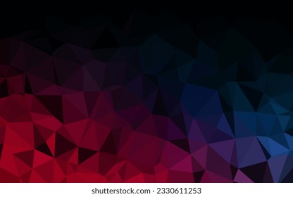 Dark Blue, Red vector polygonal pattern. Shining illustration, which consist of triangles. Completely new design for your business.