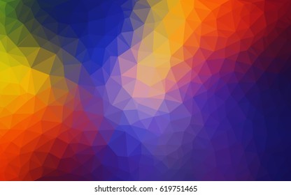 Dark Blue, Red vector polygonal illustration, which consist of triangles. Triangular design for your business. Creative geometric background in Origami style with gradient