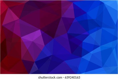 Dark Blue, Red vector polygonal illustration, which consist of triangles. Triangular design for your business. Creative geometric background in Origami style with gradient
