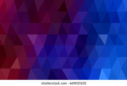 Dark Blue, Red vector polygonal illustration, which consist of triangles. Triangular design for your business. Creative geometric background in Origami style with gradient