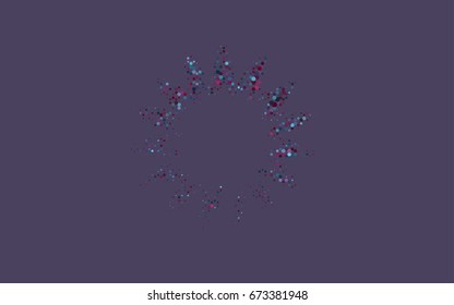 Dark Blue, Red vector polygonal illustration, which consist of hexagons. Hexagonal design for your business. Creative geometric background in Origami style with gradient