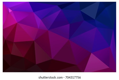 Dark Blue, Red vector polygonal illustration, which consist of triangles. Triangular pattern for your business design. Geometric background in Origami style with gradient. 