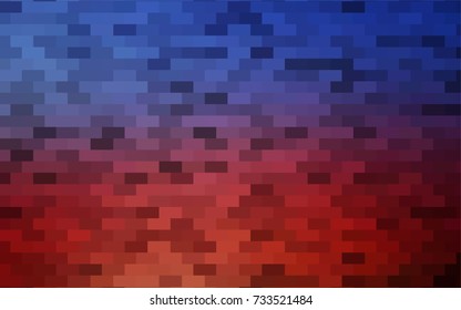 Dark Blue, Red vector polygonal illustration consisting of rectangles. Rectangular design for your business. Creative geometric background in origami style with gradient.