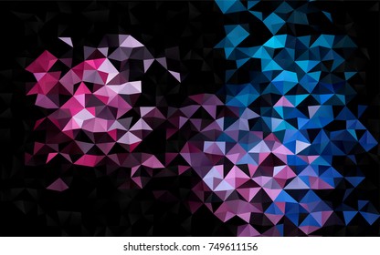 Dark Blue, Red vector polygonal pattern. A vague abstract illustration with gradient. A completely new design for your business.