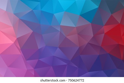 Dark Blue, Red vector polygonal template. Geometric illustration in Origami style with gradient.  The polygonal design can be used for your web site.