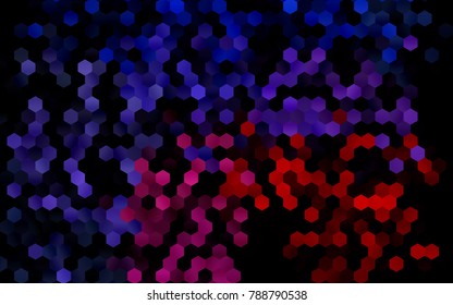 Dark Blue, Red vector polygonal illustration, which consist of hexagons. Hexagonal pattern for your business design. Geometric background in Origami style with gradient. 