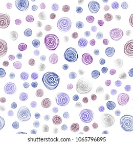 Dark Blue, Red vector seamless natural abstract background. Shining colored illustration with flowers in doodle style. Brand-new design for your business.
