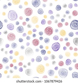 Dark Blue, Red vector seamless abstract doodle template. Creative illustration in blurred style with flowers. Hand painted design for web, leaflet, textile.